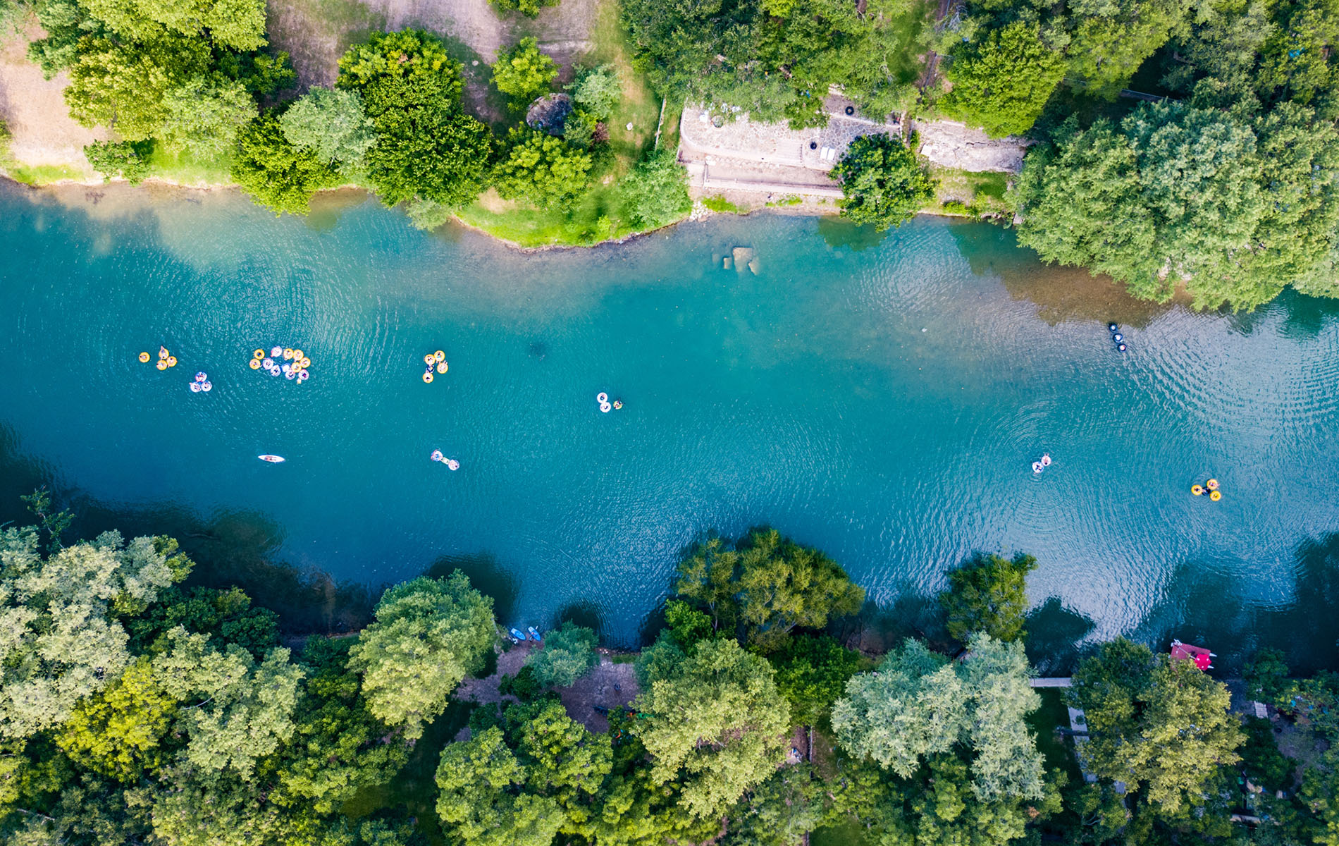 aerial of blue river